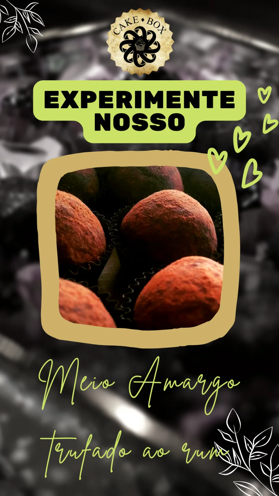 Meio amargo trufado ao rum da Cake Box