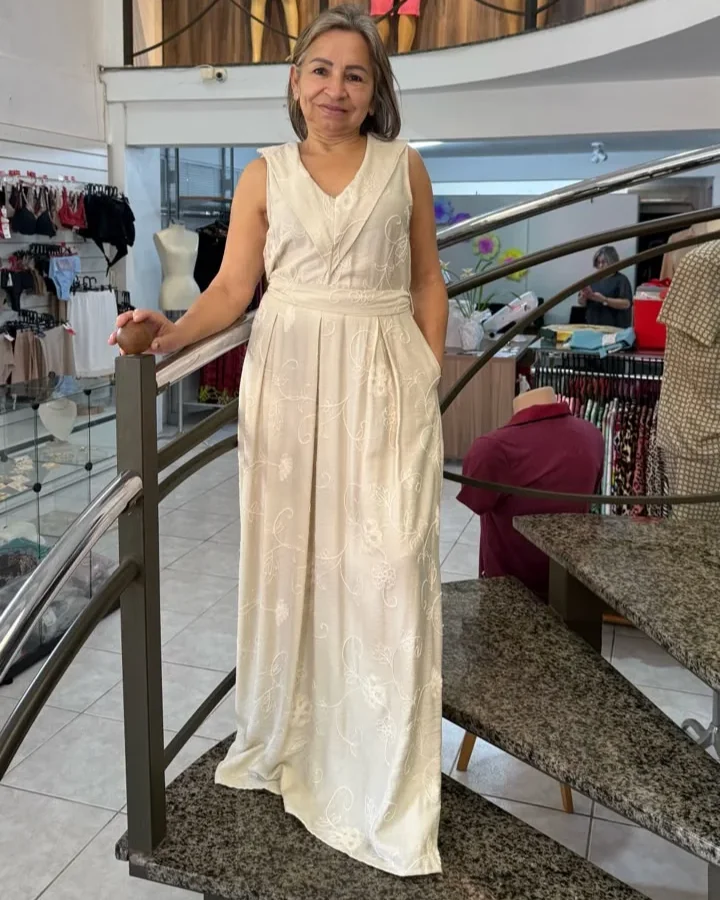Vestido branco longo
